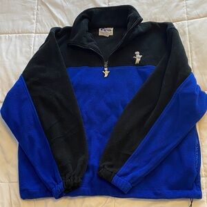 Vintage Pillsbury Dough boy Men's Black and Blue 3/4 zip fleece pullover